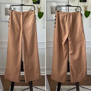 NWT Chriselle Lim Camel Sailor Wide Leg Trousers Pants $90 6